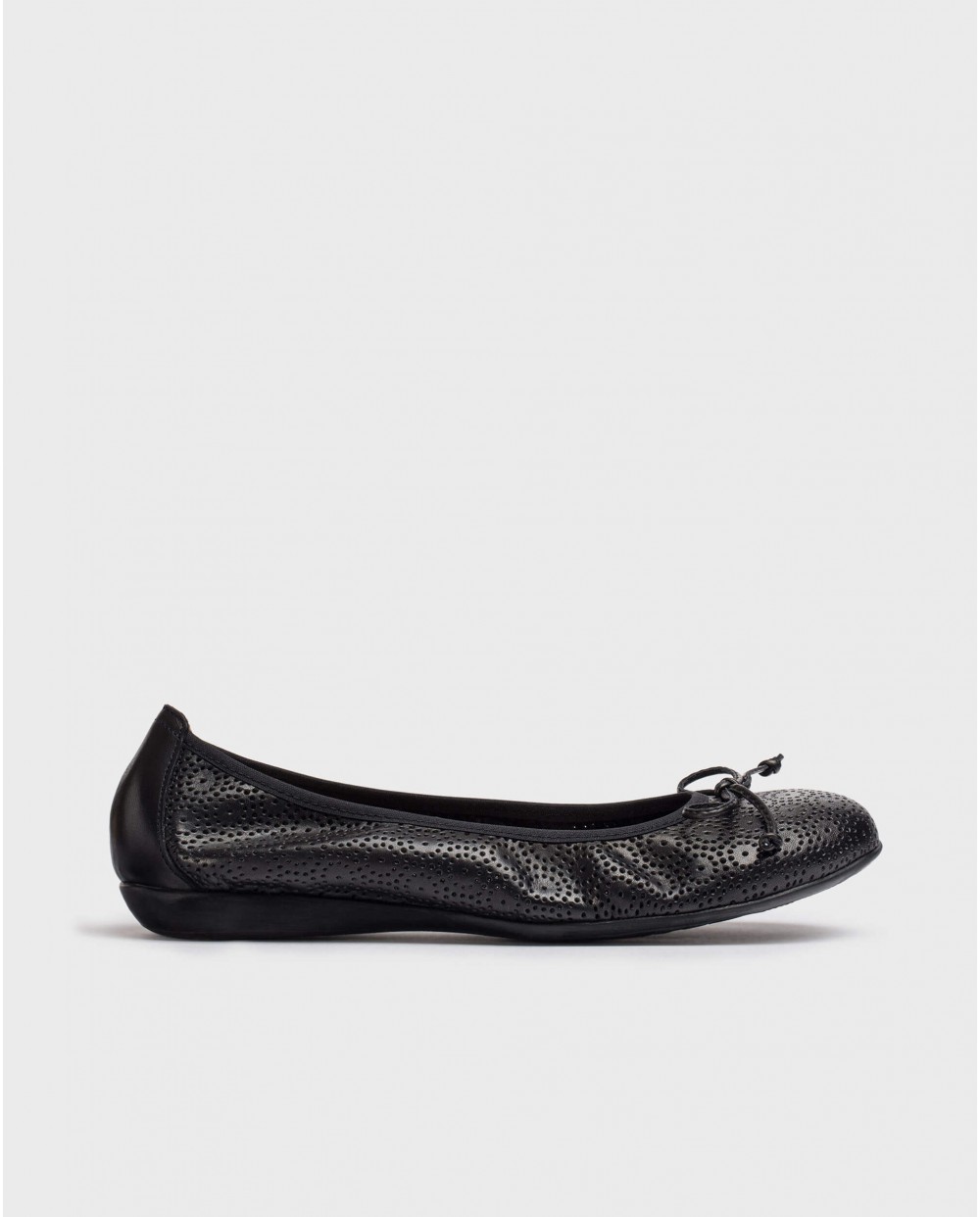 Wonders-Outlet Flat Shoes-Black LACE Ballerina