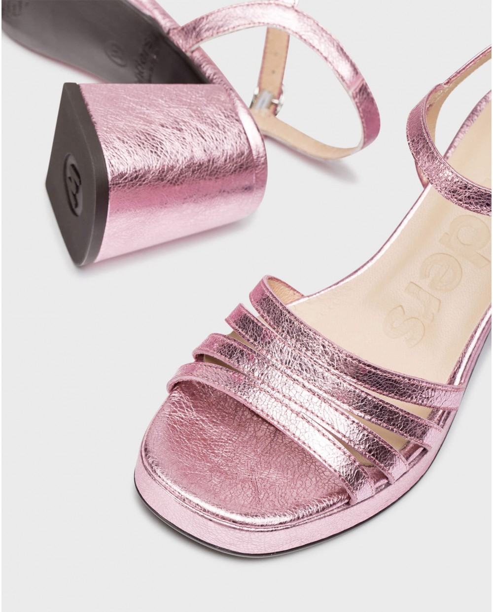 Wonders-Zapatos de mujer-Sandalias de tacón ZAIDA rosa