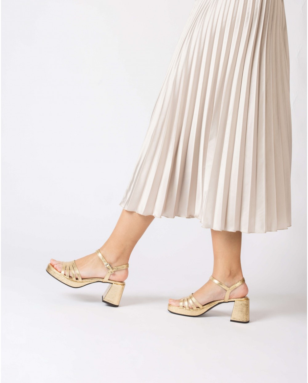 Wonders-Women shoes-Gold ZAIDA heeled sandals