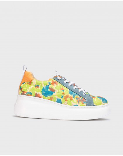 Wonders-Sneakers-Green Floral DORITA Sneaker