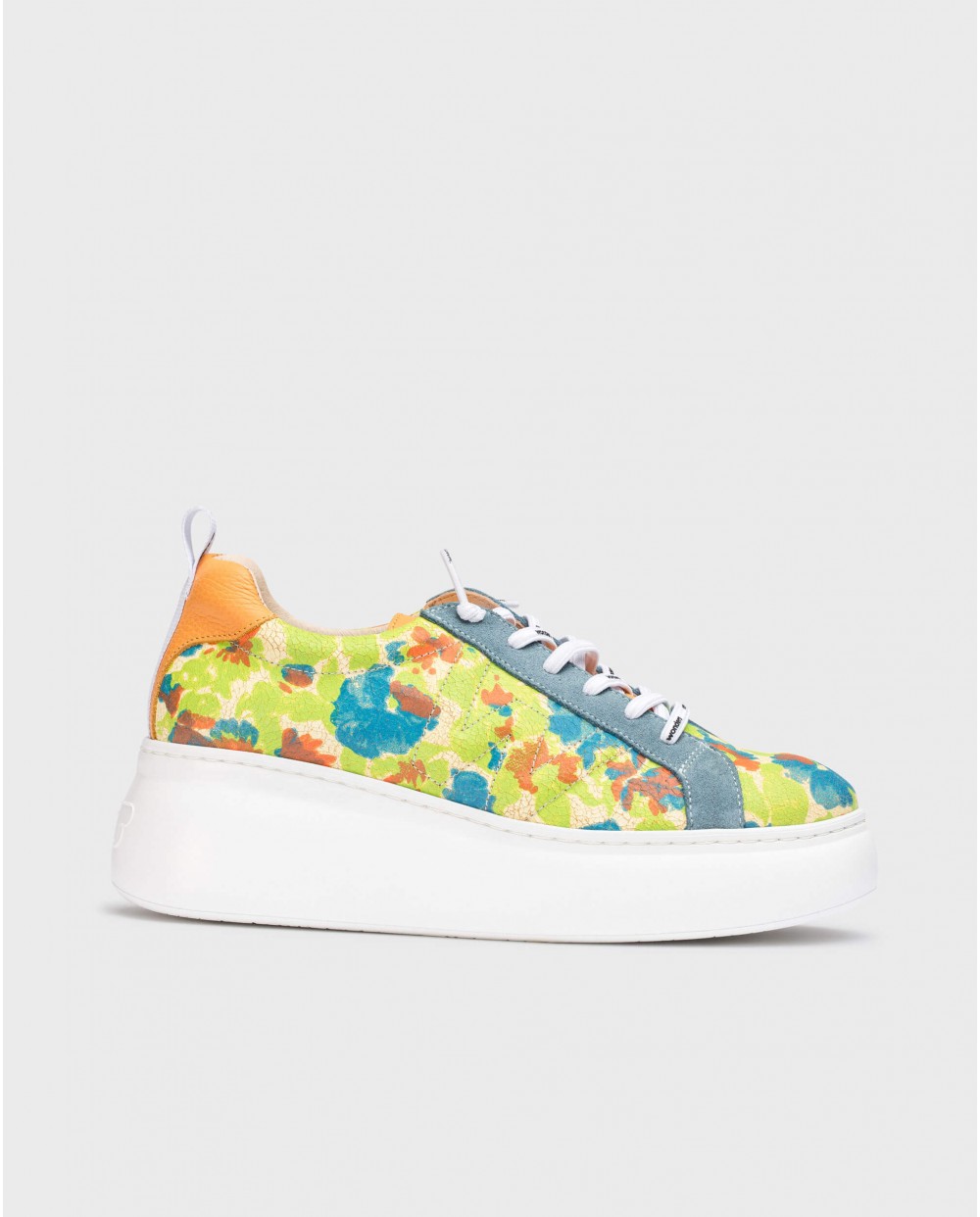 Wonders-Sneakers-Green Floral DORITA Sneaker