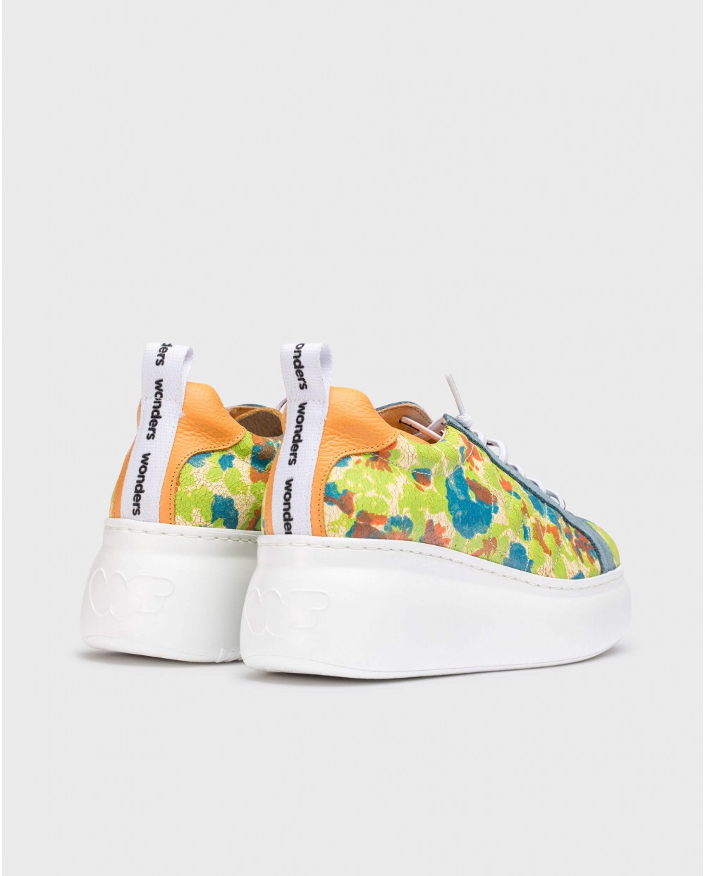 Wonders-Sneakers-Green Floral DORITA Sneaker