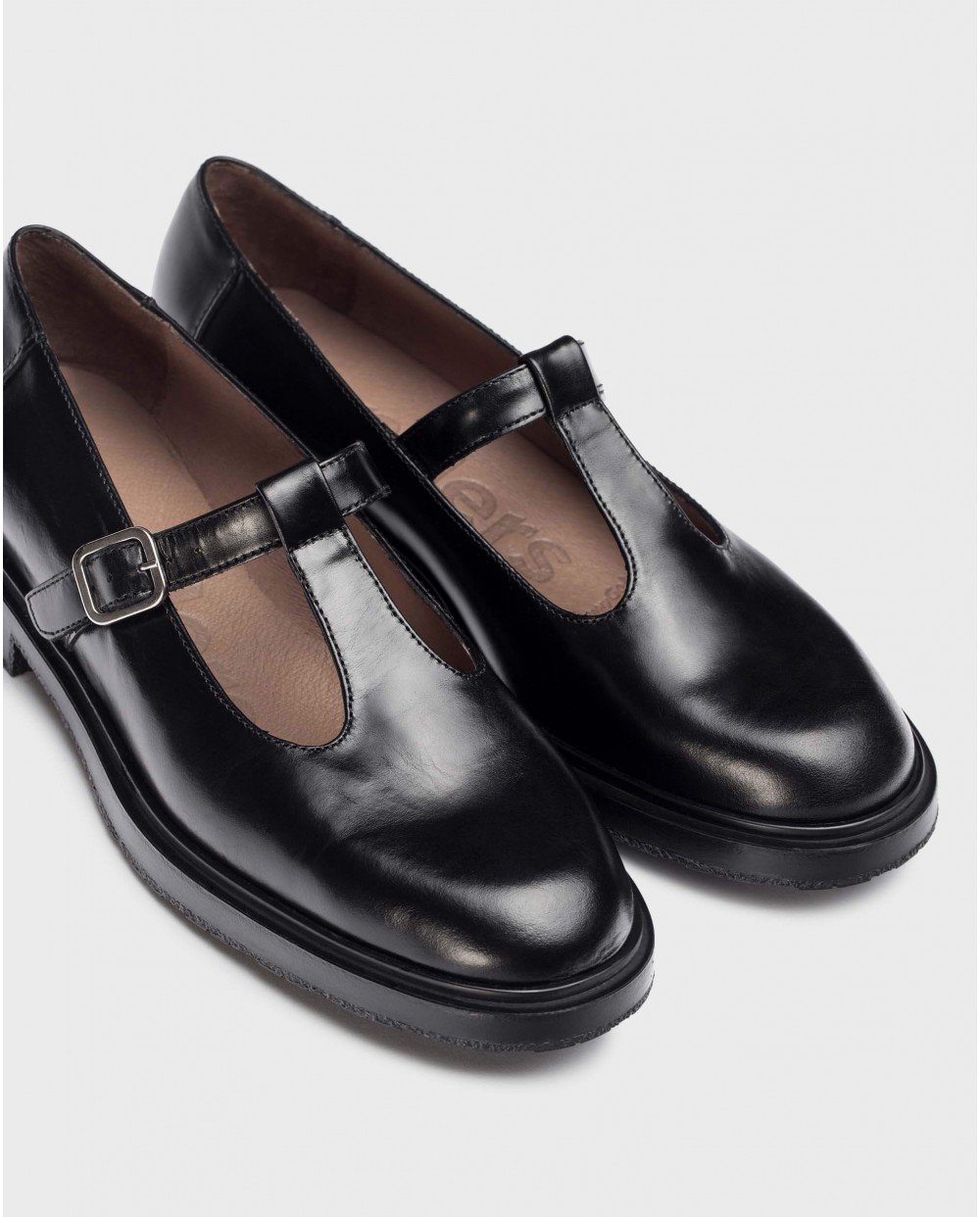 Wonders-Flat Shoes-Black MARIA Mary Janes