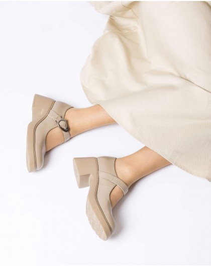 Wonders-Wedges-Brown ROSA Mary Janes