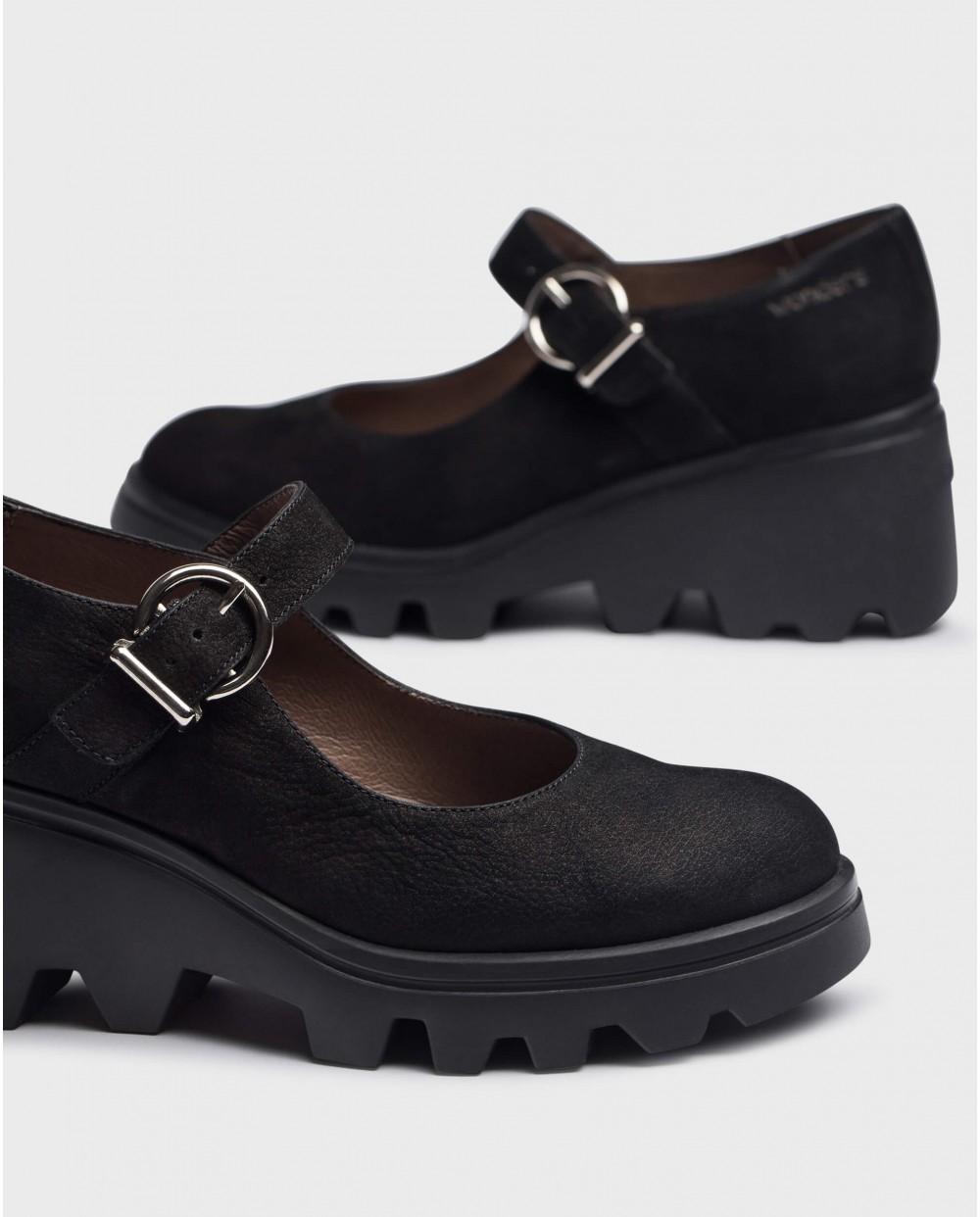 Wonders-Wedges-Black VALENTINA Mary Janes