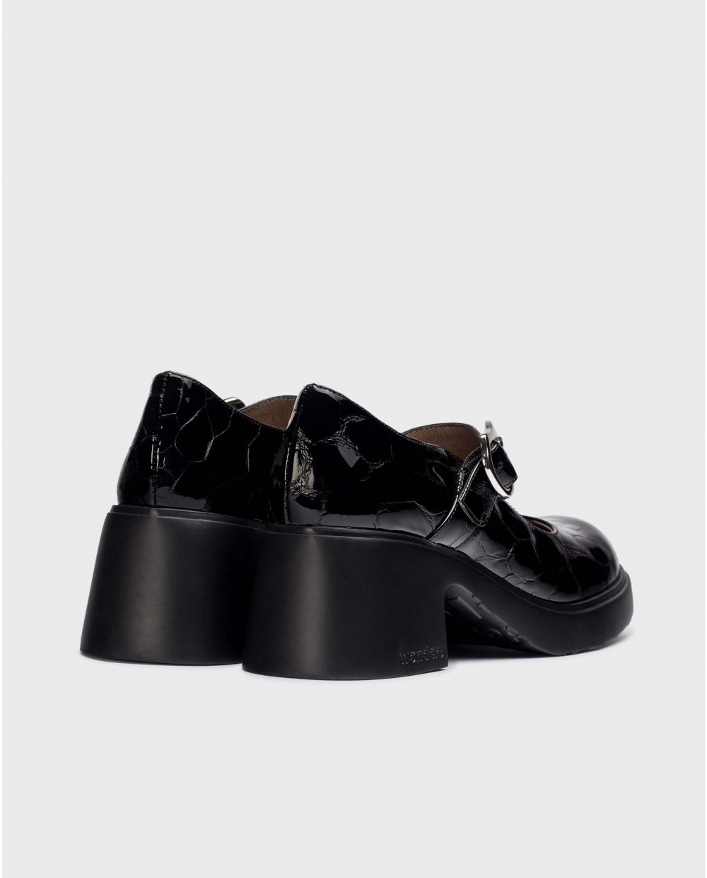 Wonders-Wedges-Black ROSA Mary Janes