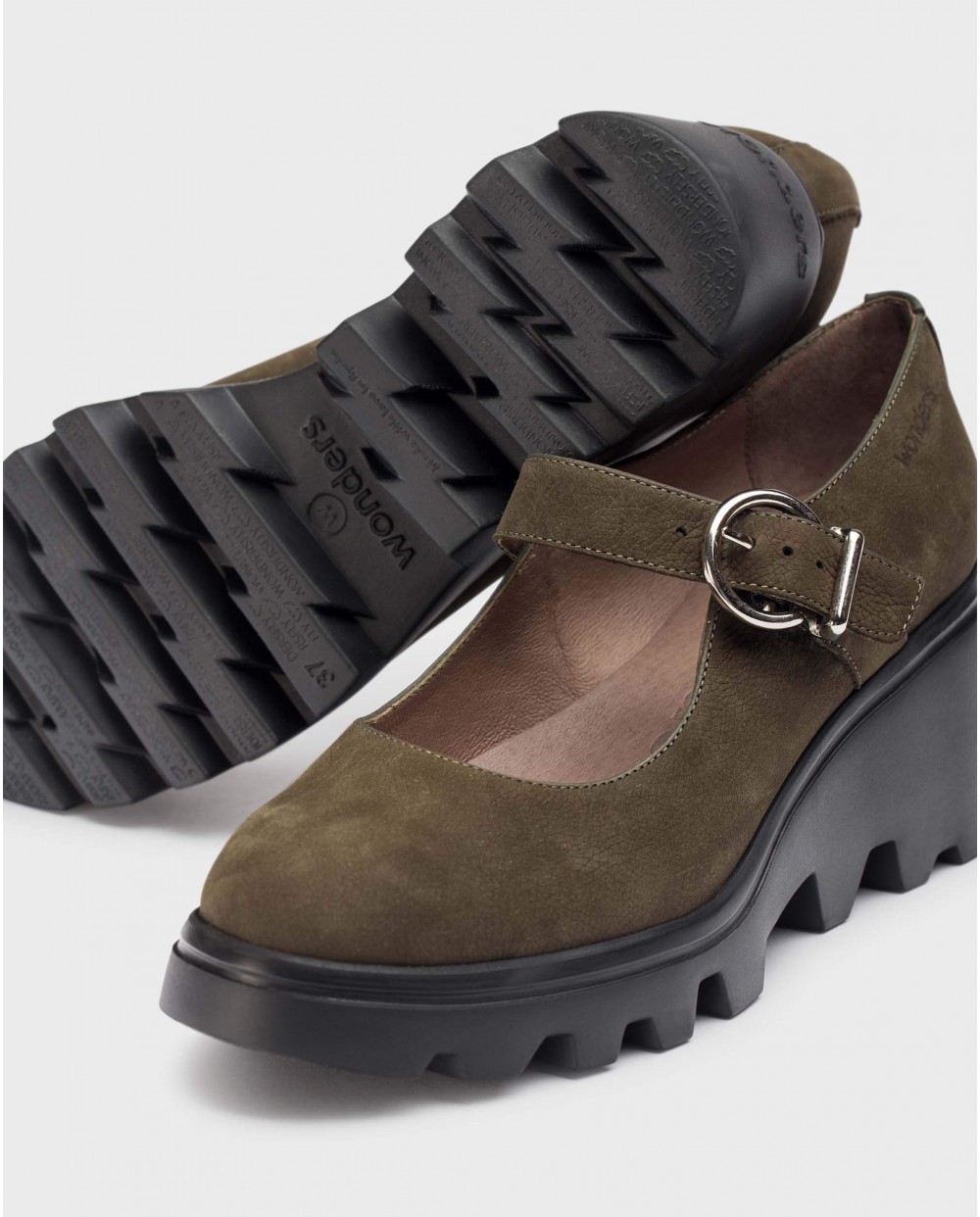 Wonders-Wedges-Green VALENTINA Mary Janes