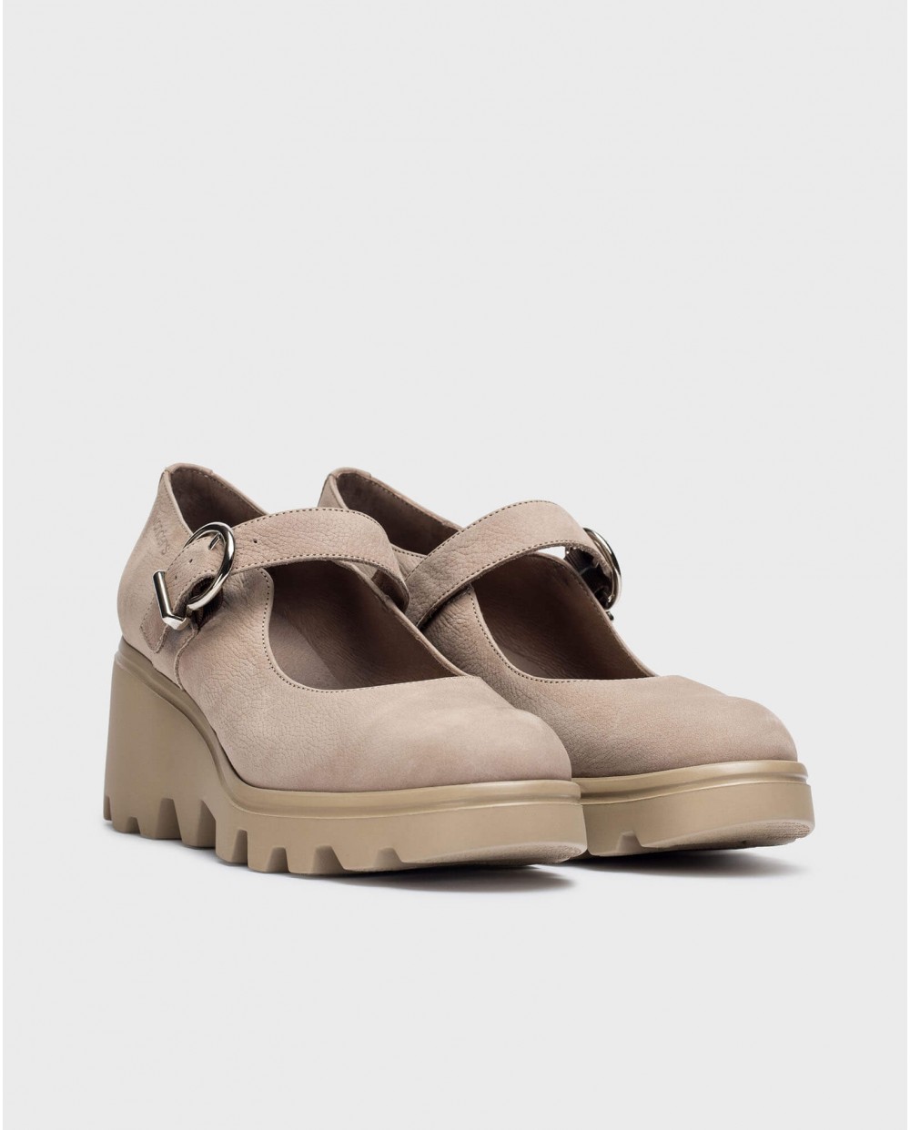 Wonders-Wedges-Brown VALENTINA Mary Janes