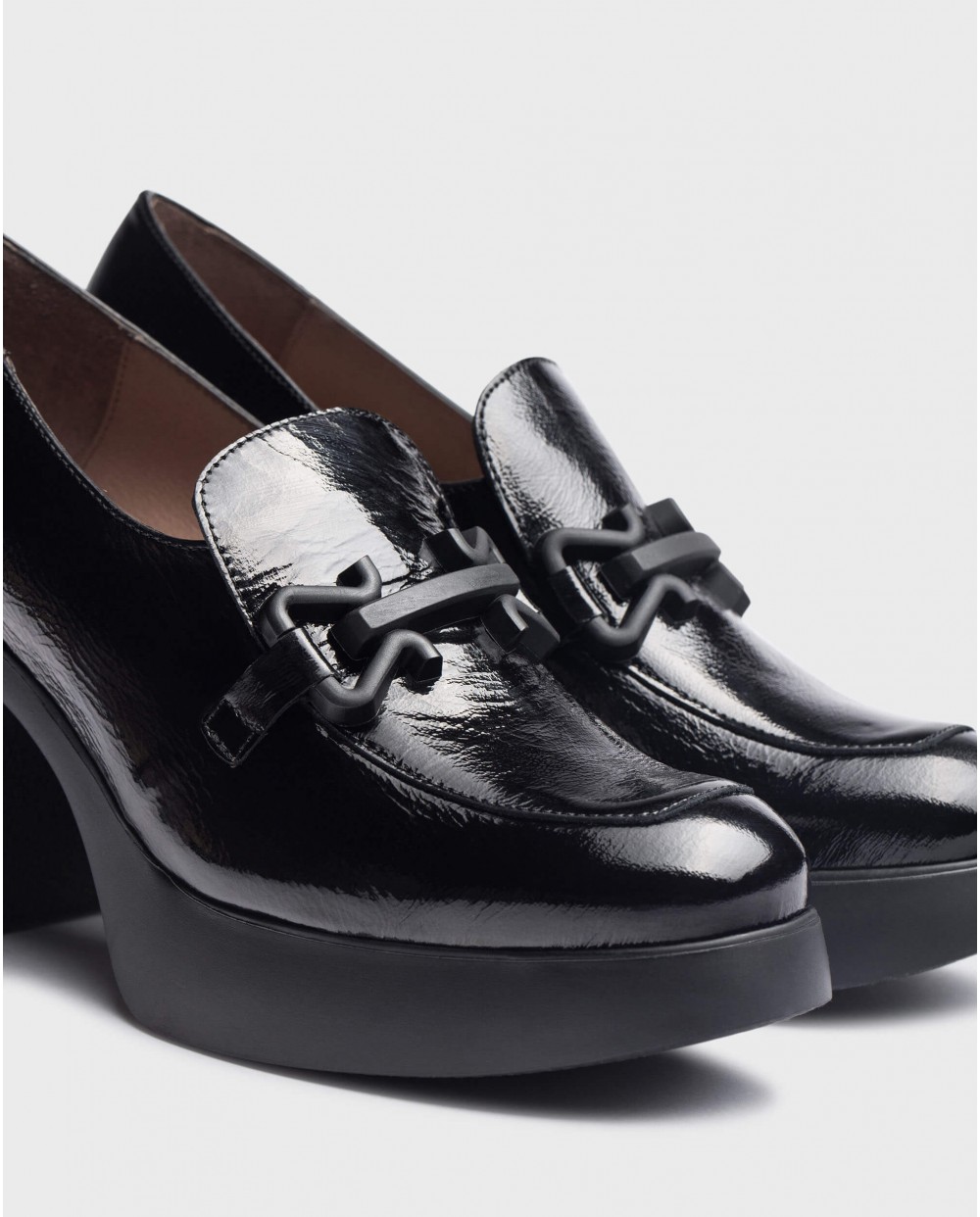 Wonders-Plataformas-Mocasines FRAU Negros