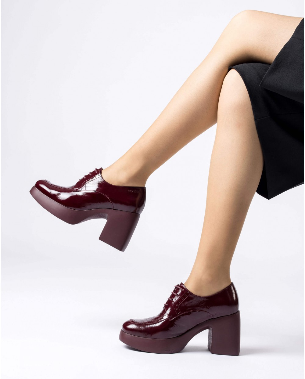 Wonders-Platforms-Burgundy MERCEDES shoes