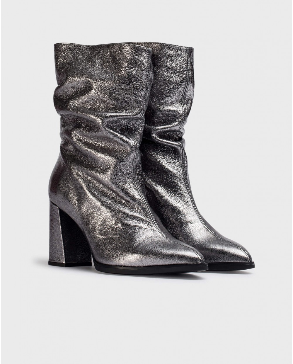 Wonders-Ankle Boots-Lead SALMA Ruched Booties