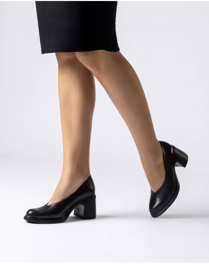 Wonders-Wedges-Black ELEY Shoes