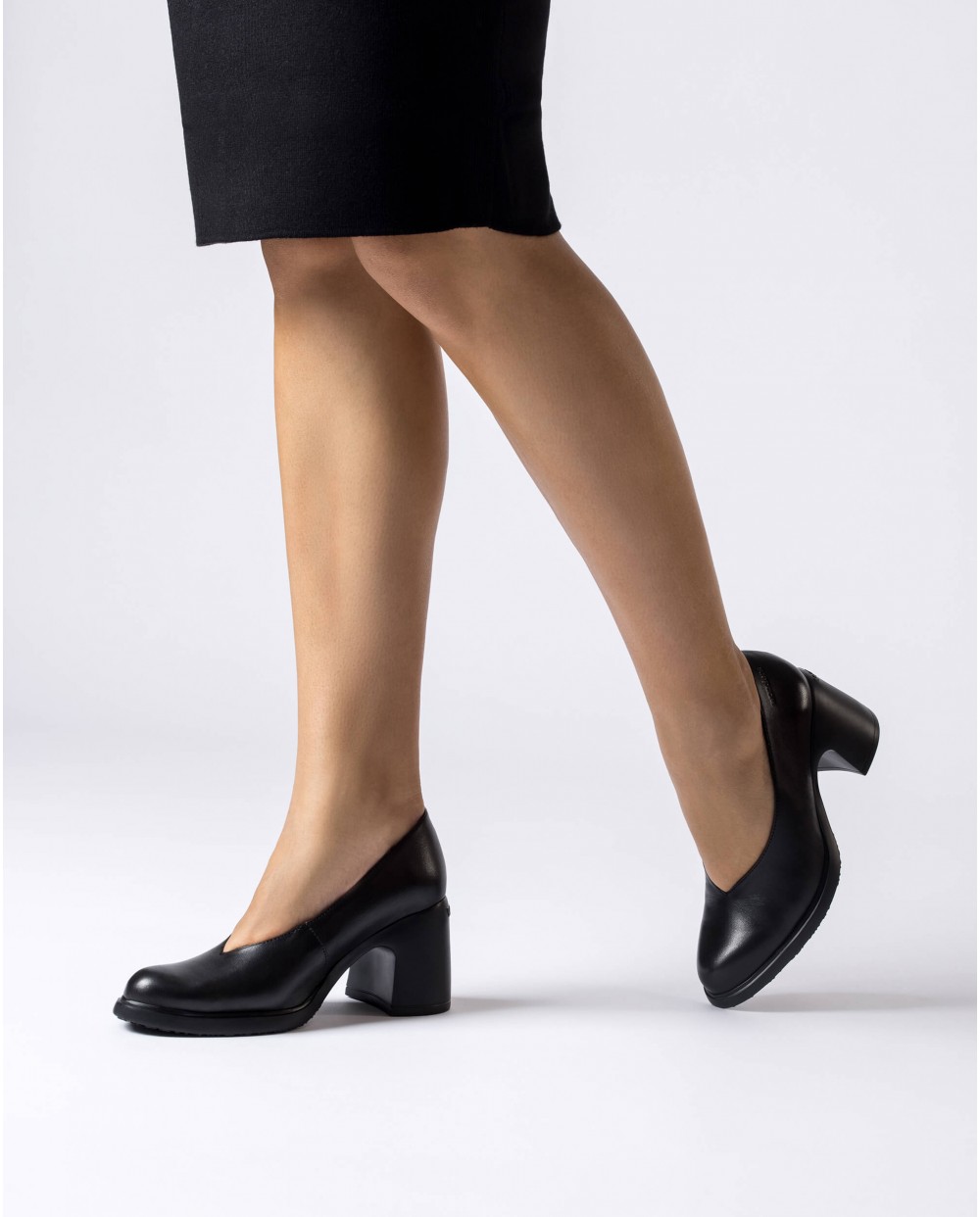 Wonders-Wedges-Black ELEY Shoes