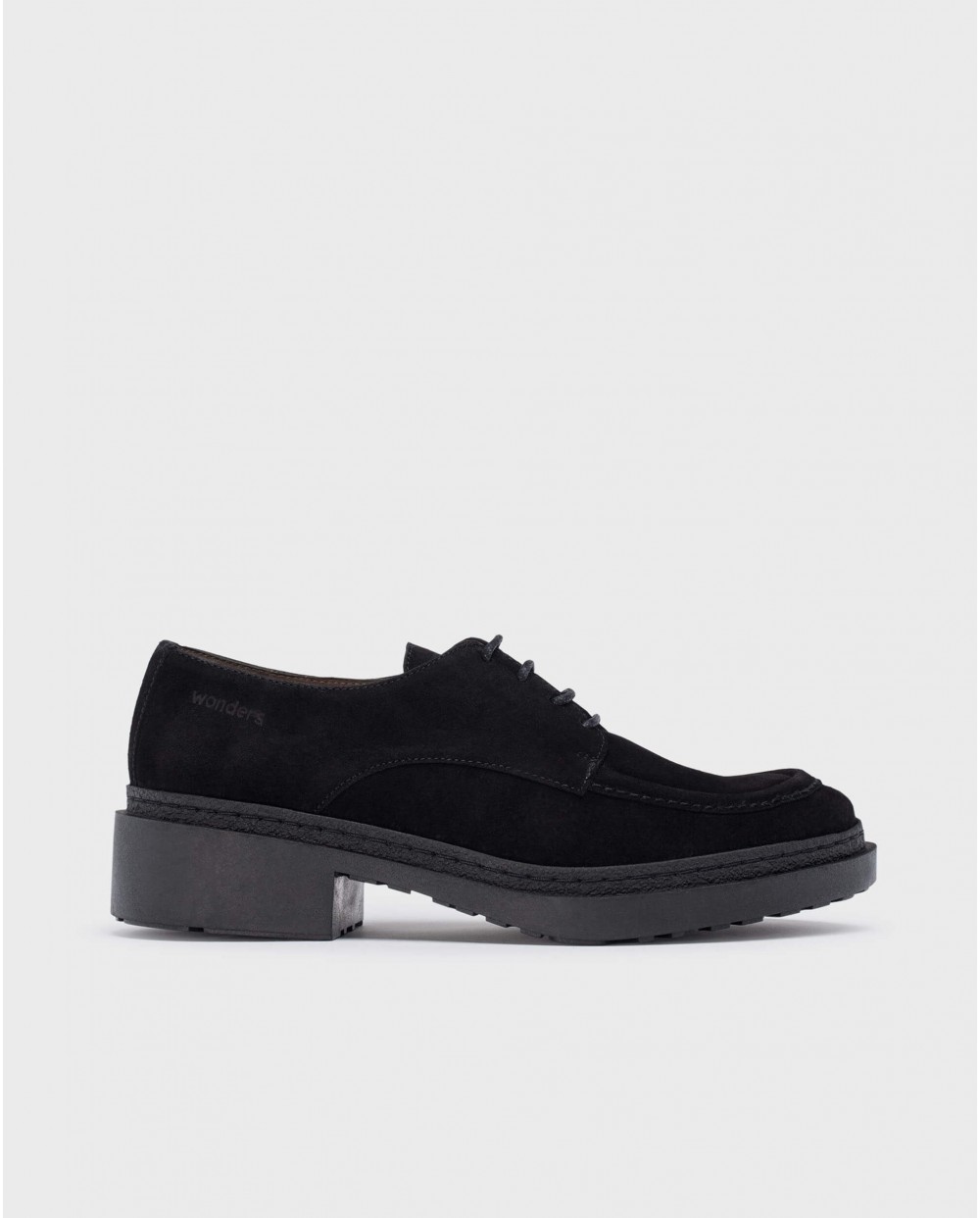 Wonders-Outlet Flat Shoes-Black BEA Bluchers