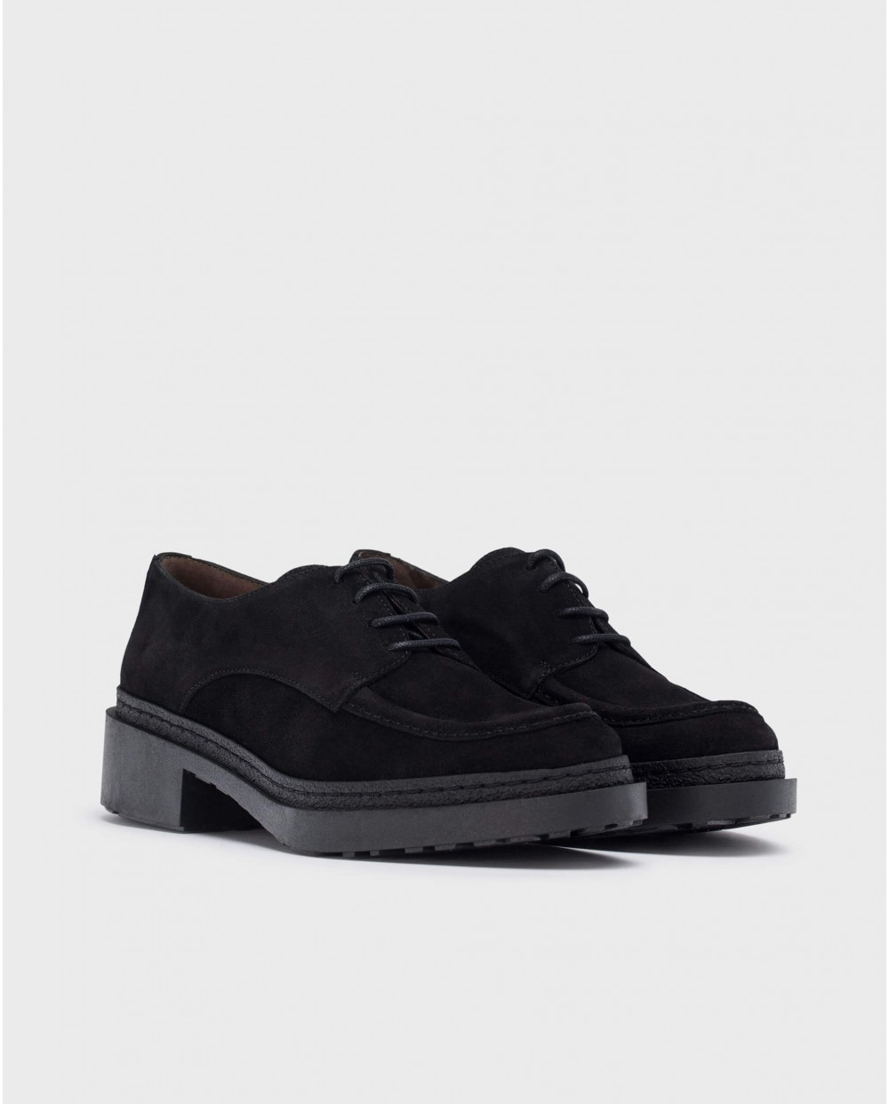 Wonders-Outlet Flat Shoes-Black BEA Bluchers