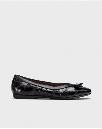 Wonders-Outlet Flat Shoes-Black FRANNY Ballet flat