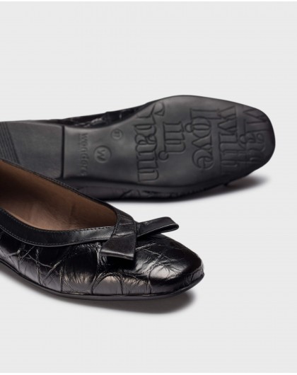 Wonders-Outlet Flat Shoes-Black FRANNY Ballet flat