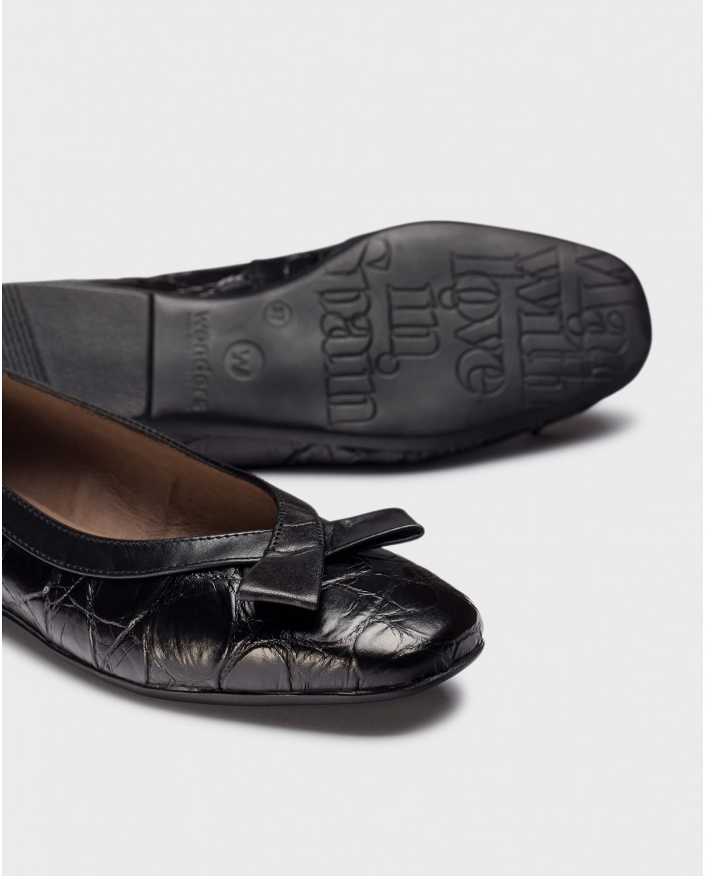 Wonders-Outlet Flat Shoes-Black FRANNY Ballet flat