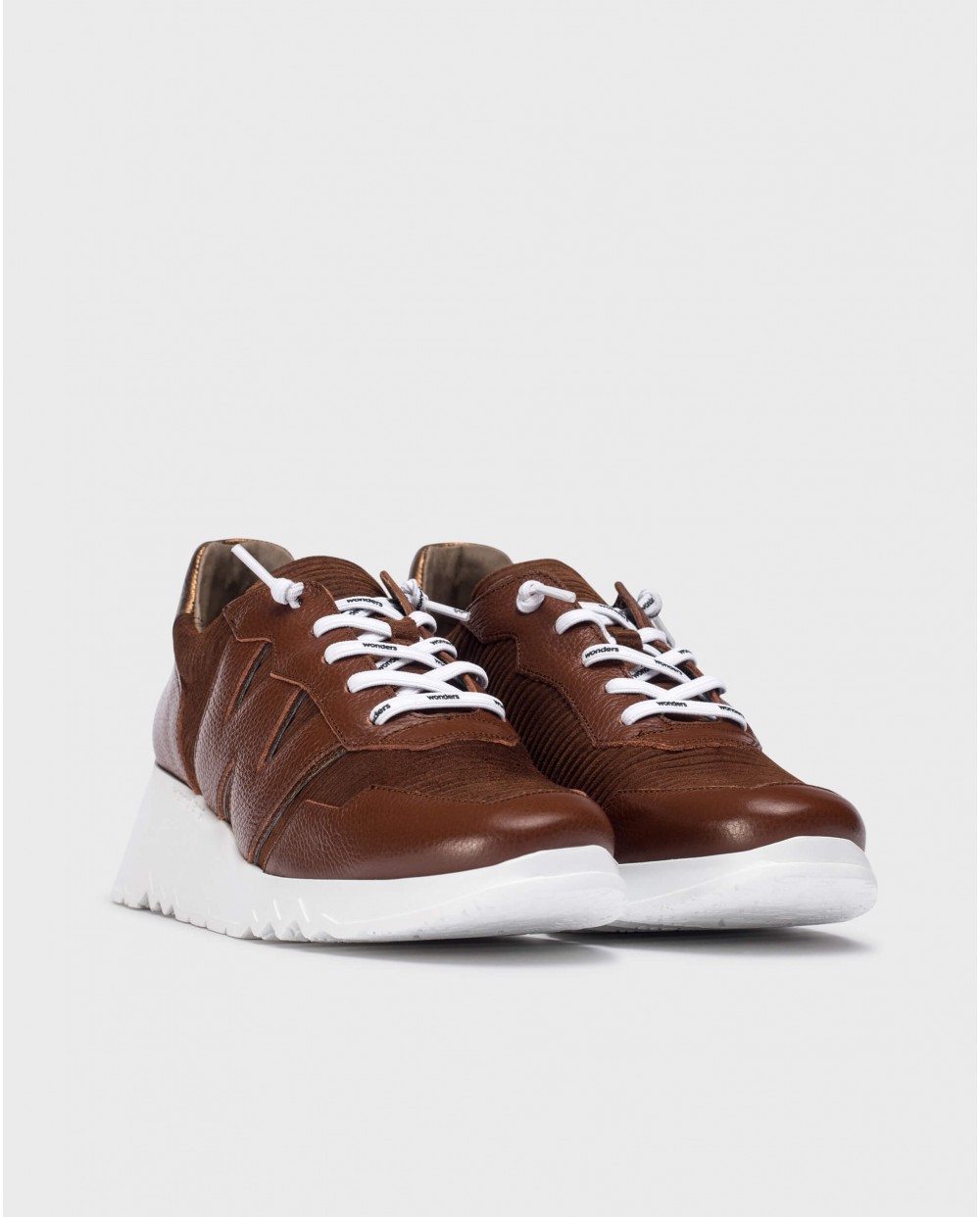 Wonders-Outlet Flat Shoes-Brown KYOTO Sneakers