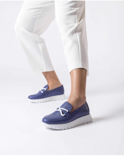 Wonders-SS 2025-Blue AURA Loafers