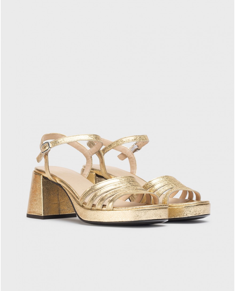 Gold Zaida heeled sandals