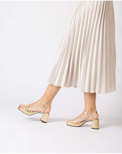 Gold ZAIDA heeled sandals