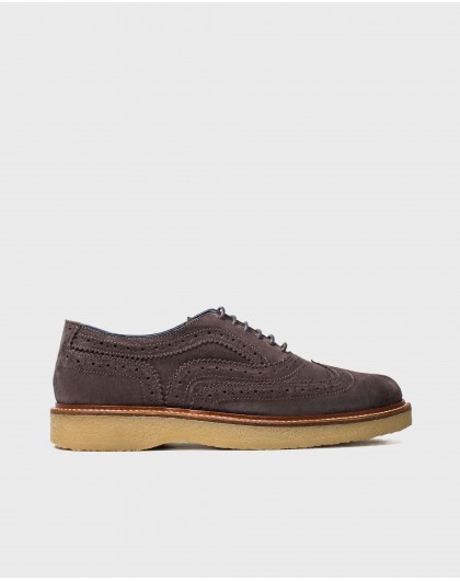 Wonders-Men-Leather shoe with brogue detail