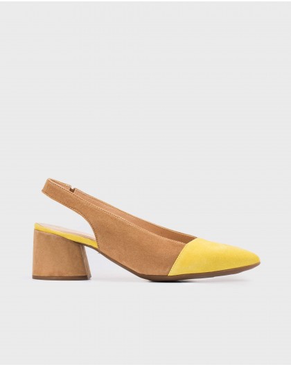 Wonders-Heels-Leather two-tone suede shoes