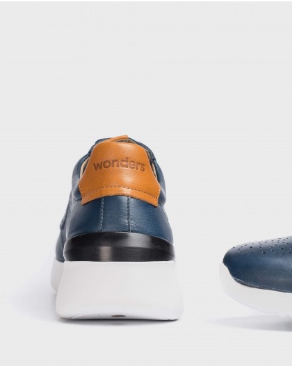Wonders-Men-Perforated leather sneaker