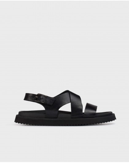 Wonders-Ready to wear-Leather sandal with cross over straps