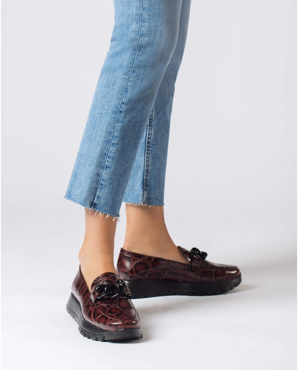 Wonders-Outlet-Burgundy ROSE Moccasin