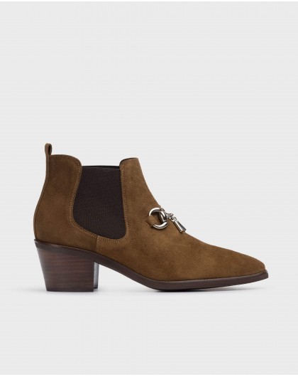 Wonders-Ankle Boots-Suede ankle boot with loop