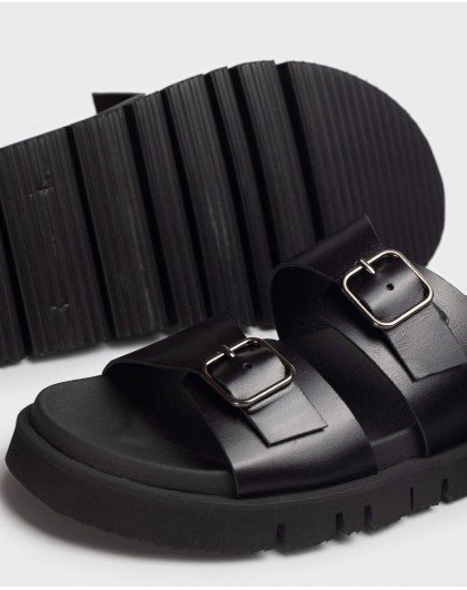 Wonders-Sneakers-Leather sandal with buckles