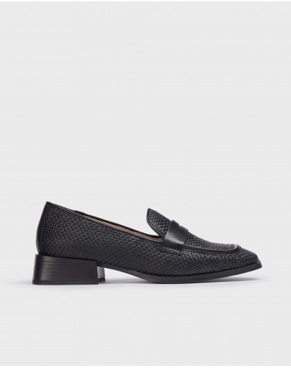 Wonders-Flat Shoes-Black Vasava Moccasin