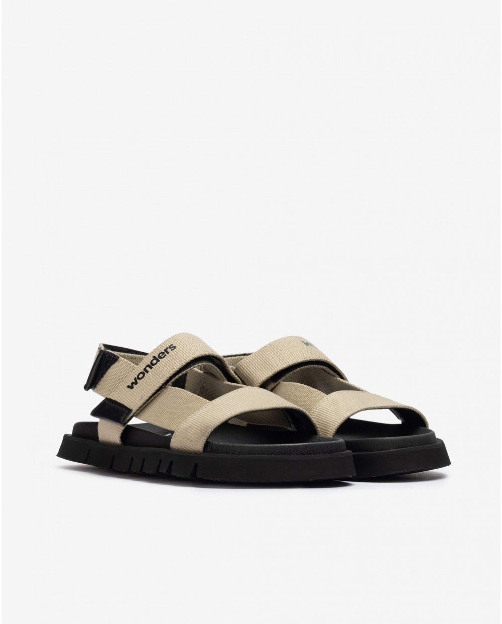 Wonders-Sneakers-Beige Velcro Sandal