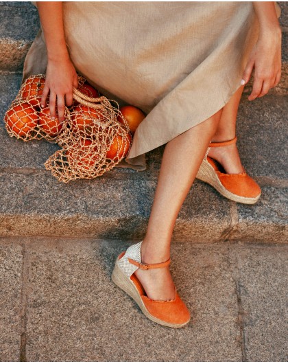 Wonders-Wedges-Orange Gael Sandal