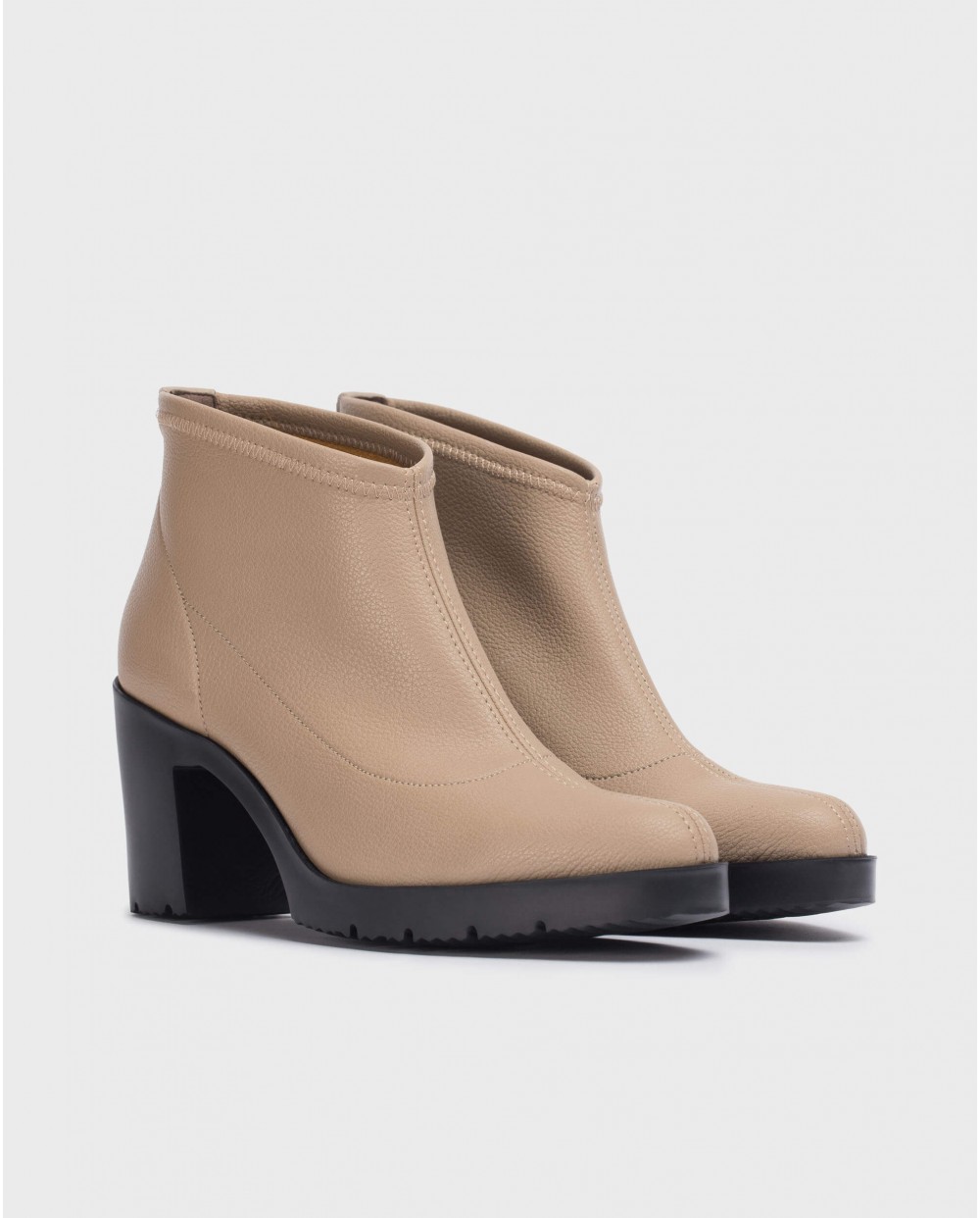 Wonders-Ankle Boots-Brown Jess II lycra ankle boot