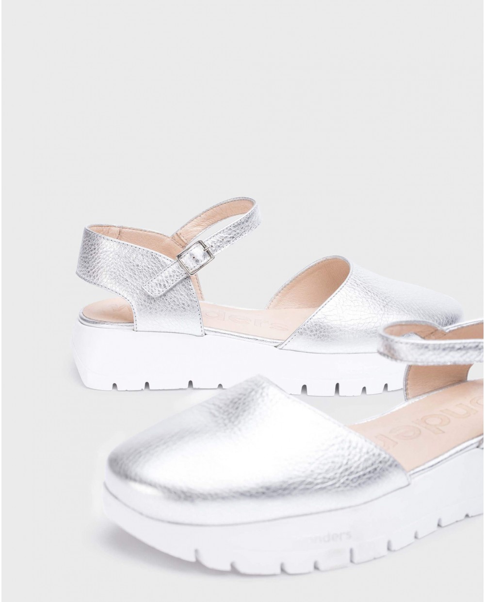 Wonders-Flat Shoes-Silver Babi Shoe