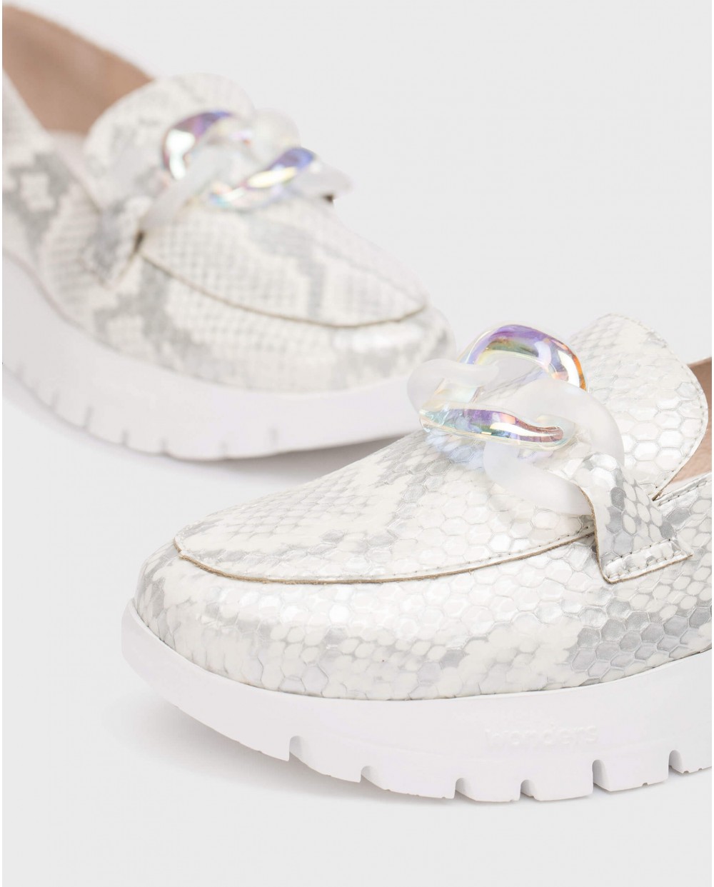 Wonders-Loafers-White Rose Moccasin