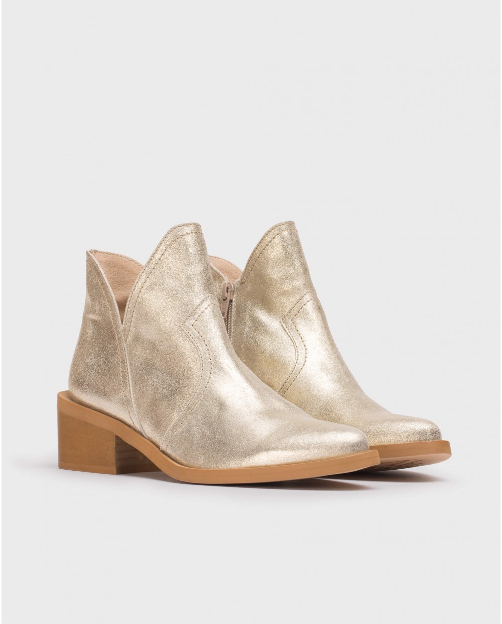Wonders-Heels-Gold Cava Ankle boot