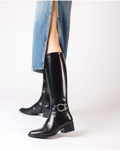 Wonders-Boots-GOLDEN Black Boot