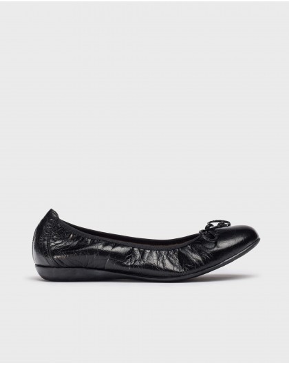 Wonders-Flat Shoes-Black BO moccasin