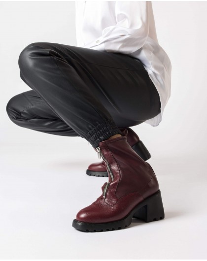 Wonders-Ankle Boots-Burgundy KID Ankle Boot