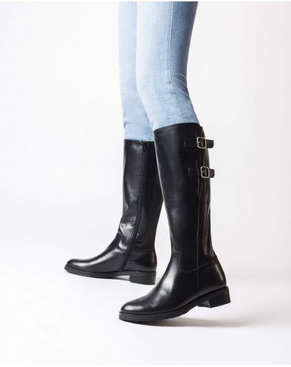 Wonders-Boots-DOUBLE Black Boot