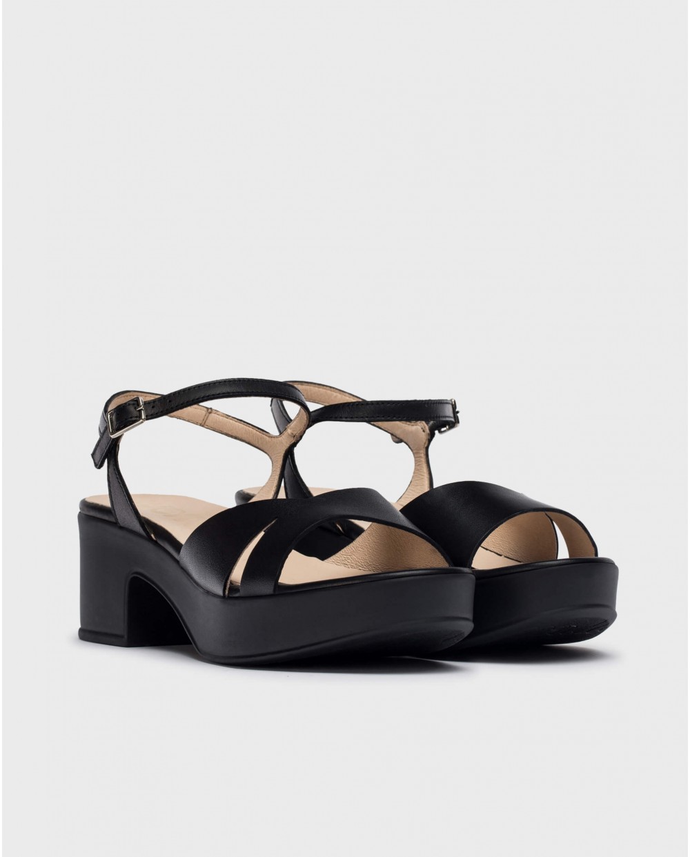 Wonders-Zapatos de mujer-Sandalias de tacón GRIÑON Negro