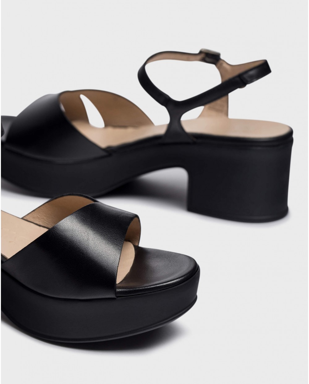Wonders-Zapatos de mujer-Sandalias de tacón GRIÑON Negro