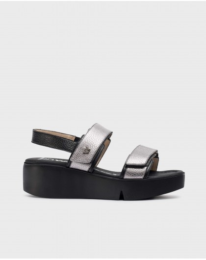 Wonders--Black Amapola sandals