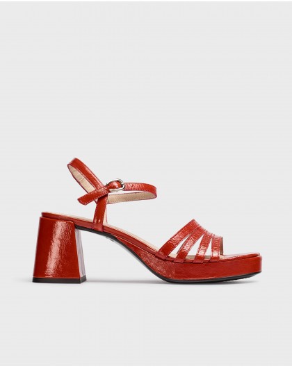 Red ZAIDA heeled sandals
