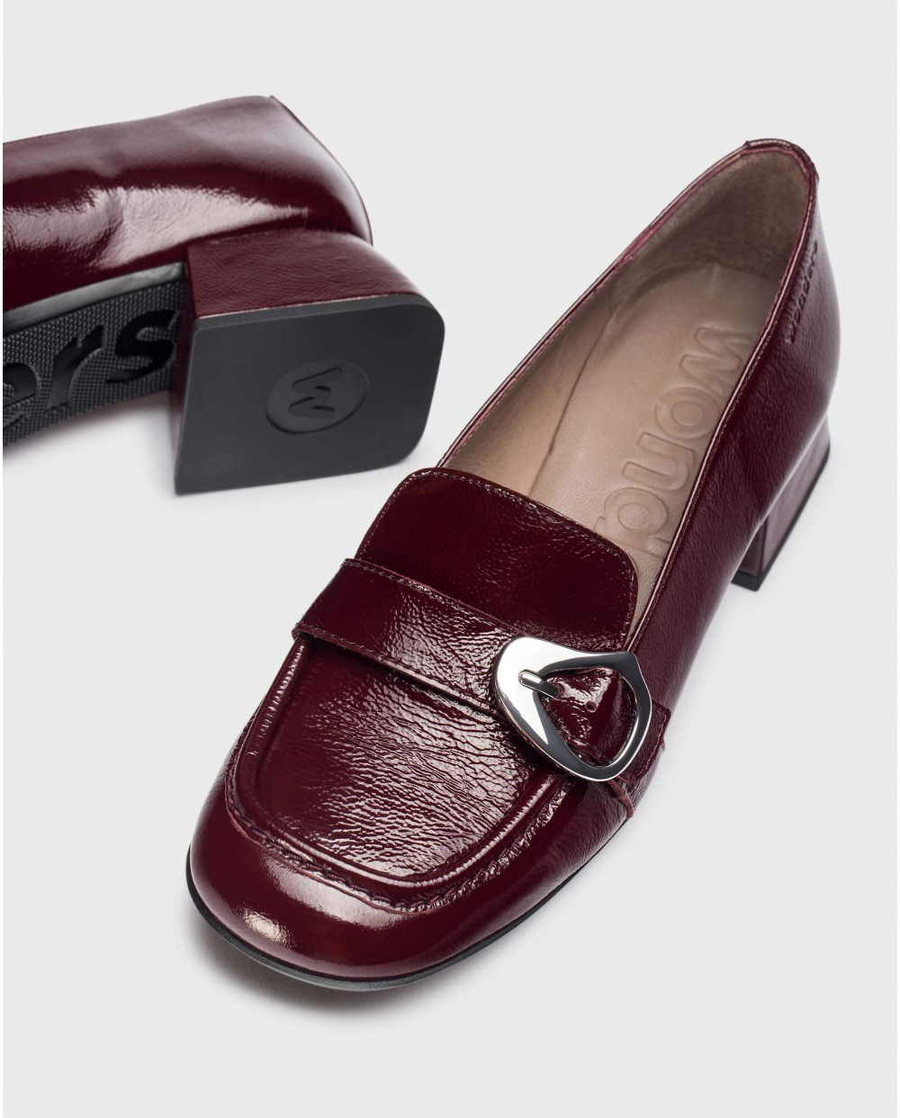 Wonders-Heels-Burgundy JAMES loafers