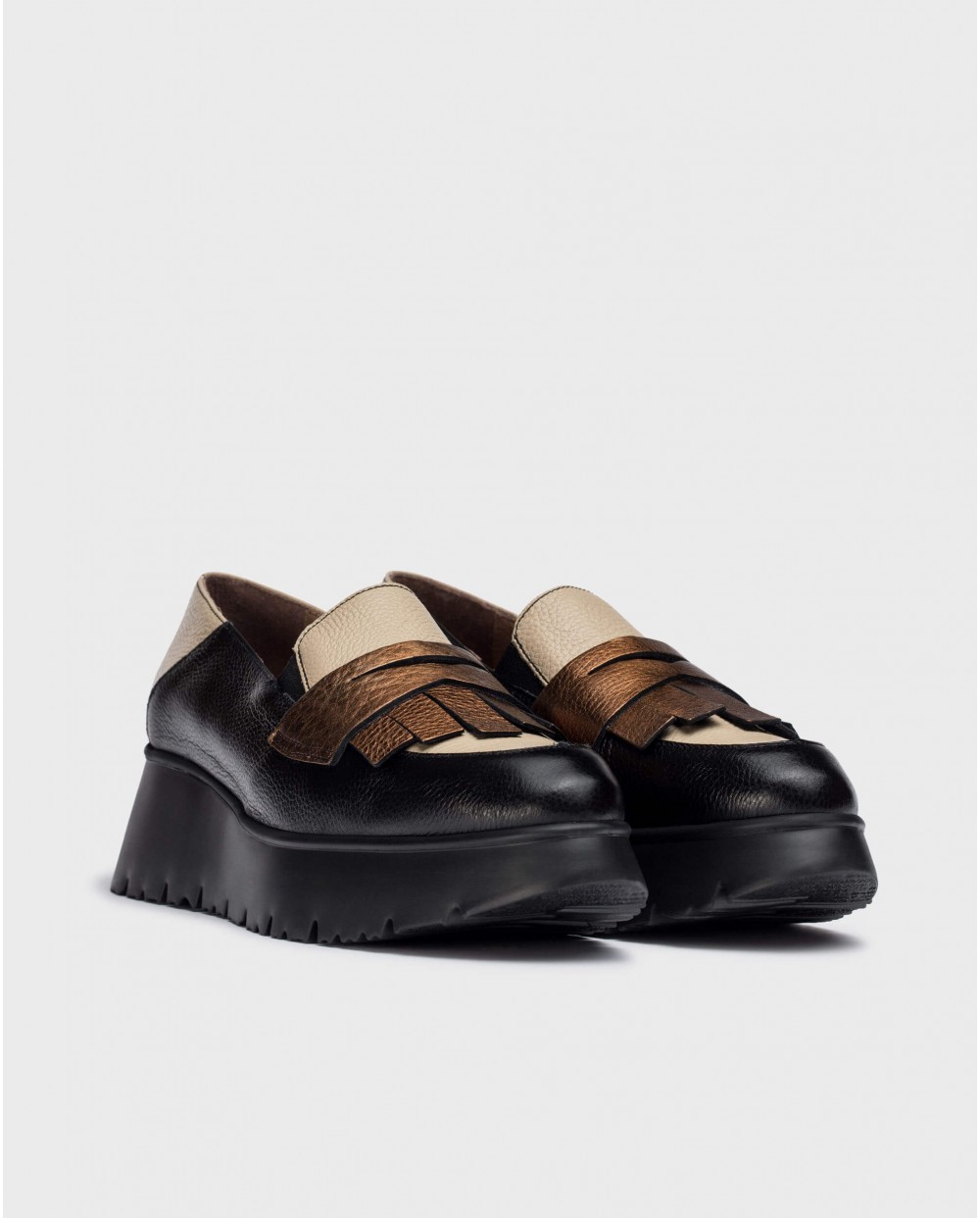 Wonders-Loafers-Gold MEDIANOCHE loafers